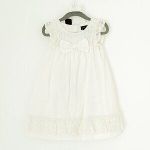 Cynthia Rowley Baby Girls White Lace Bow Dress‎ Headband Set 24m